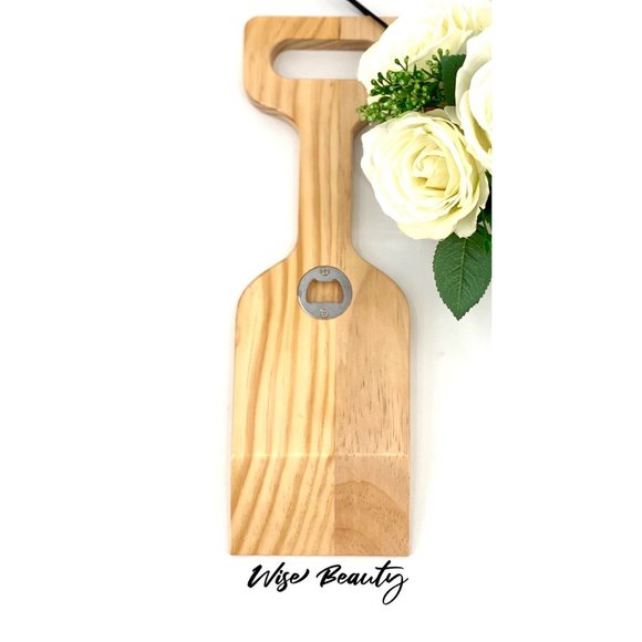 Woody Cedar Wood Grill Scraper & Meat Thermometer Bottle Opener Basting Brush - Picture 2 of 6